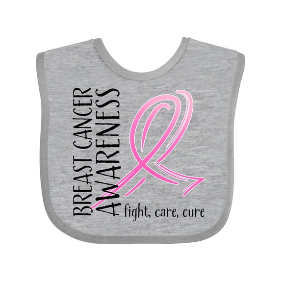 Inktastic Breast Cancer Awareness- Fight, care, cure Boys or Girls Baby Bib