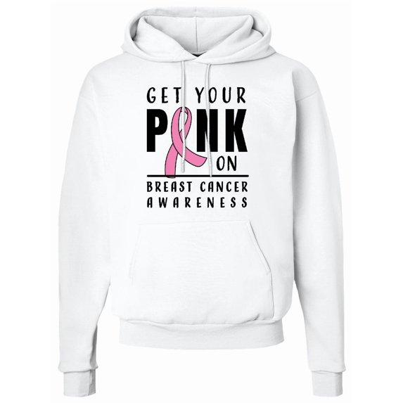 Inktastic Breast Cancer Awareness Get Your Pink on Adult Hoodie Sweatshirt