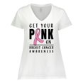 thumbnail image 1 of Inktastic Breast Cancer Awareness Get Your Pink on Women's Plus Size V-Neck T-Shirt, 1 of 5