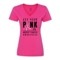 thumbnail image 1 of Inktastic Breast Cancer Awareness Get Your Pink on Women's V-Neck T-Shirt, 1 of 5