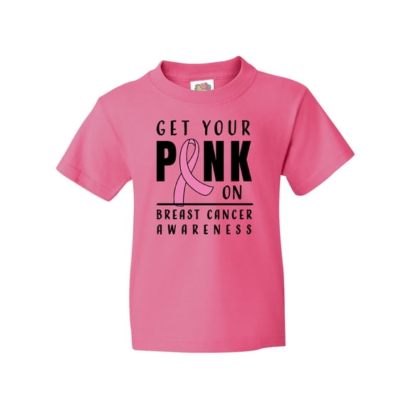 Inktastic Breast Cancer Awareness Get Your Pink on Youth T-Shirt