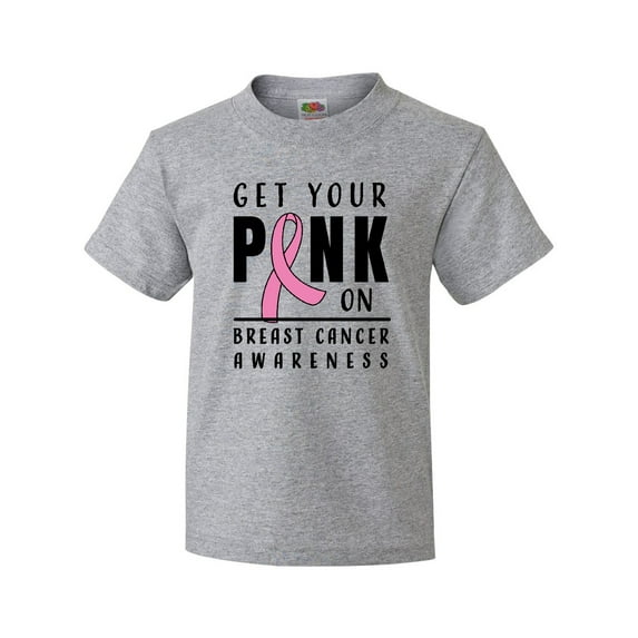 Inktastic Breast Cancer Awareness Get Your Pink on Youth T-Shirt