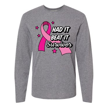 Inktastic Breast Cancer Awareness Had It Beat It Survivor Long Sleeve T-Shirt