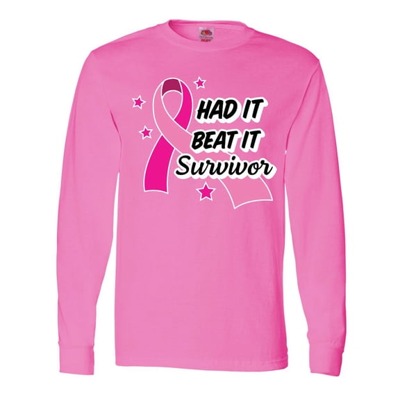 Inktastic Breast Cancer Awareness Had It Beat It Survivor Long Sleeve T-Shirt