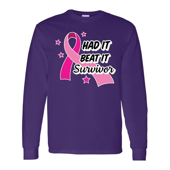 Inktastic Breast Cancer Awareness Had It Beat It Survivor Long Sleeve T-Shirt