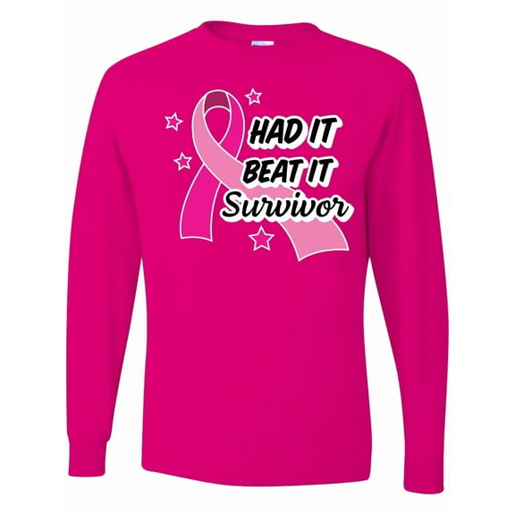 Inktastic Breast Cancer Awareness Had It Beat It Survivor Long Sleeve T-Shirt