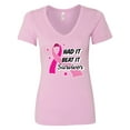 thumbnail image 1 of Inktastic Breast Cancer Awareness Had It Beat It Survivor Women's V-Neck T-Shirt, 1 of 5