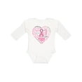 thumbnail image 1 of Inktastic Breast Cancer Awareness Heart Words Boys or Girls Long Sleeve Baby Bodysuit, 1 of 5