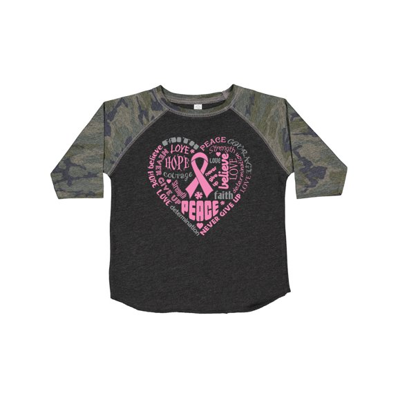 Inktastic Breast Cancer Awareness Heart Words Boys or Girls Toddler T-Shirt