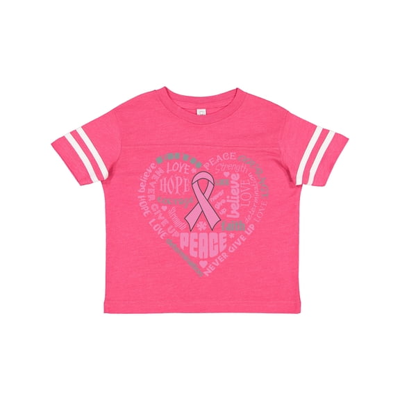 Inktastic Breast Cancer Awareness Heart Words Boys or Girls Toddler T-Shirt