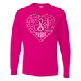 thumbnail image 1 of Inktastic Breast Cancer Awareness Heart Words Long Sleeve T-Shirt, 1 of 5