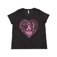 thumbnail image 1 of Inktastic Breast Cancer Awareness Heart Words Women's Plus Size T-Shirt, 1 of 5