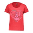 thumbnail image 1 of Inktastic Breast Cancer Awareness Heart Words Women's Plus Size T-Shirt, 1 of 5