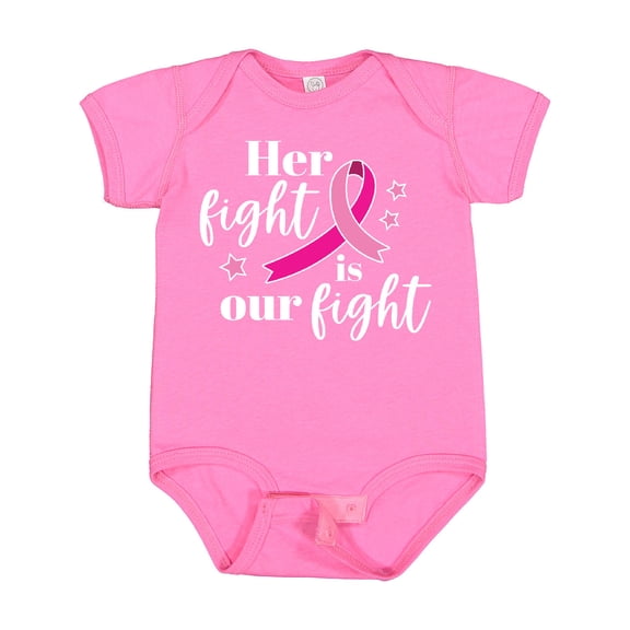 Inktastic Breast Cancer Awareness Her Fight is Our Fight Boys or Girls Baby Bodysuit