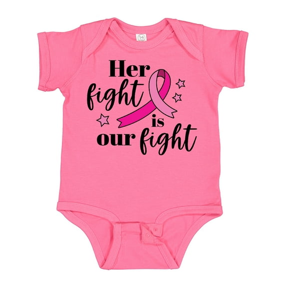 Inktastic Breast Cancer Awareness Her Fight is Our Fight Boys or Girls Baby Bodysuit