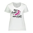 thumbnail image 1 of Inktastic Breast Cancer Awareness Her Fight is Our Fight Women's Plus Size T-Shirt, 1 of 5