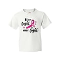 thumbnail image 1 of Inktastic Breast Cancer Awareness Her Fight is Our Fight Youth T-Shirt, 1 of 5