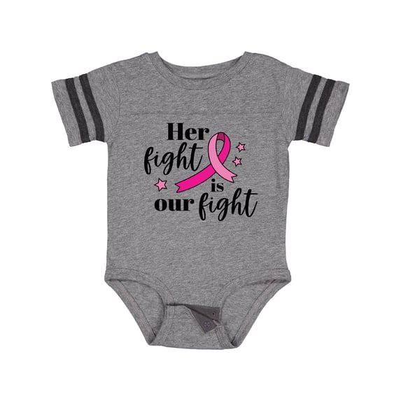 Inktastic Breast Cancer Awareness Her Fight is Our Fight Boys or Girls Baby Bodysuit