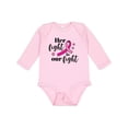 thumbnail image 1 of Inktastic Breast Cancer Awareness Her Fight is our fight Boys or Girls Long Sleeve Baby Bodysuit, 1 of 5