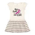 thumbnail image 1 of Inktastic Breast Cancer Awareness Her Fight is our fight Gift Toddler Girl Dress, 1 of 4