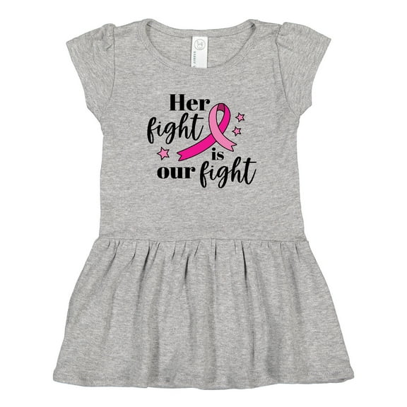Inktastic Breast Cancer Awareness Her Fight is our fight Girls Toddler Dress