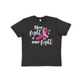thumbnail image 1 of Inktastic Breast Cancer Awareness Her Fight is our fight Youth T-Shirt, 1 of 5