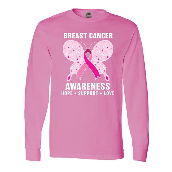 Inktastic Breast Cancer Awareness Hope Support and Love Long Sleeve T-Shirt
