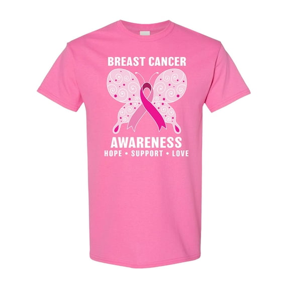 Inktastic Breast Cancer Awareness Hope Support and Love T-Shirt