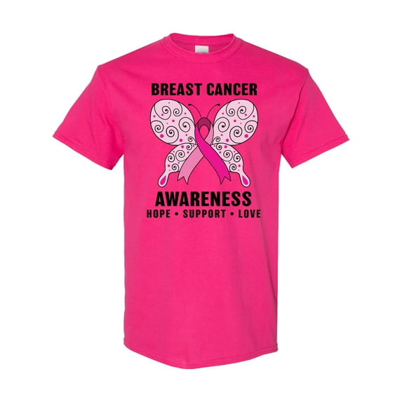 Inktastic Breast Cancer Awareness Hope Support and Love T-Shirt