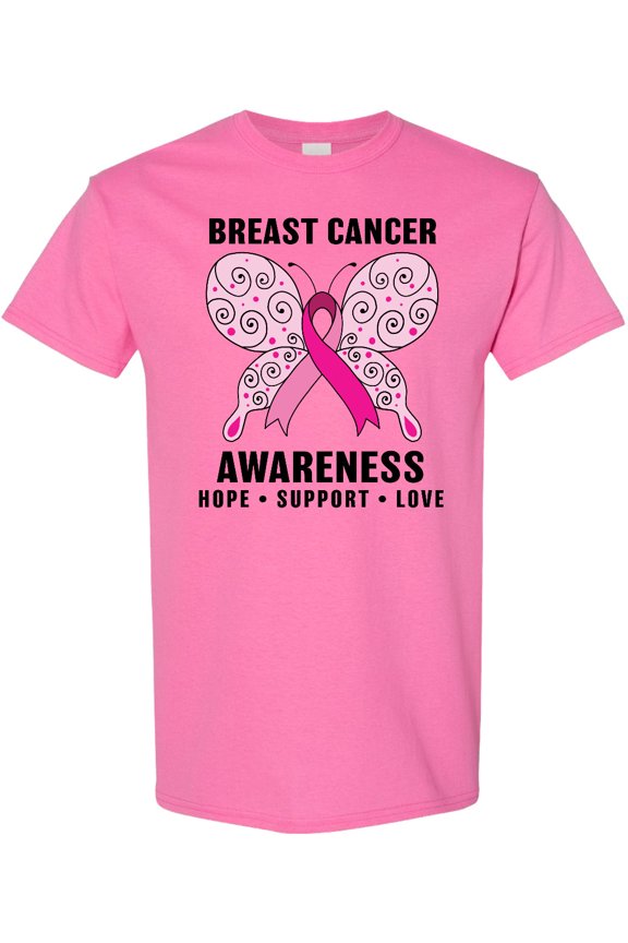 Breast Cancer Awareness Hope Support and Love T-Shirt