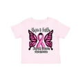 thumbnail image 1 of Inktastic Breast Cancer Awareness Hope and Faith with Butterfly Ribbon Girls Toddler T-Shirt, 1 of 5