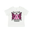 thumbnail image 1 of Inktastic Breast Cancer Awareness Hope and Faith with Butterfly Ribbon Girls Toddler T-Shirt, 1 of 5