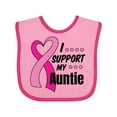 thumbnail image 1 of Inktastic Breast Cancer Awareness I Support My Auntie with Pink Ribbon Boys or Girls Baby Bib, 1 of 4