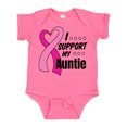 thumbnail image 1 of Inktastic Breast Cancer Awareness I Support My Auntie with Pink Ribbon Boys or Girls Baby Bodysuit, 1 of 5