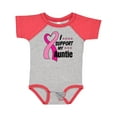 thumbnail image 1 of Inktastic Breast Cancer Awareness I Support My Auntie with Pink Ribbon Boys or Girls Baby Bodysuit, 1 of 5