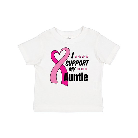 Inktastic Breast Cancer Awareness I Support My Auntie with Pink Ribbon Boys or Girls Baby T-Shirt