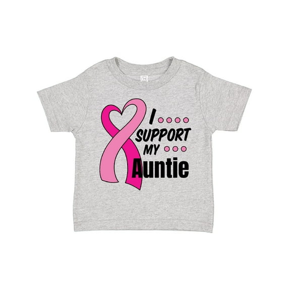 Inktastic Breast Cancer Awareness I Support My Auntie with Pink Ribbon Boys or Girls Toddler T-Shirt