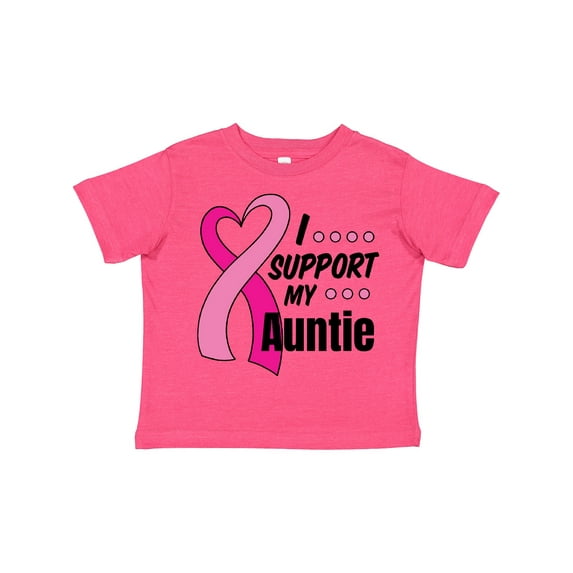 Inktastic Breast Cancer Awareness I Support My Auntie with Pink Ribbon Boys or Girls Toddler T-Shirt
