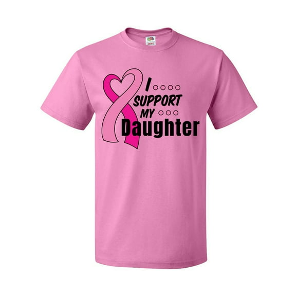 Inktastic Breast Cancer Awareness I Support My Daughter Pink Ribbon T-Shirt