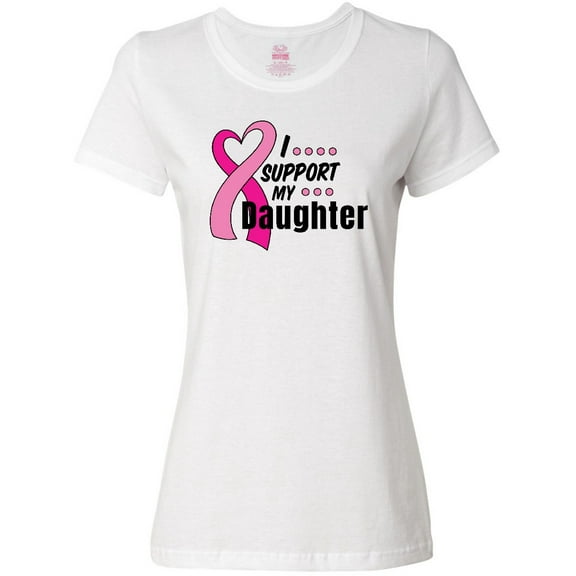 Inktastic Breast Cancer Awareness I Support My Daughter Pink Ribbon Women's T-Shirt