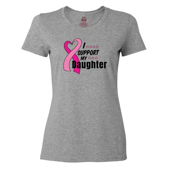 Inktastic Breast Cancer Awareness I Support My Daughter Pink Ribbon Women's T-Shirt
