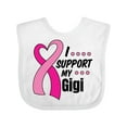 thumbnail image 1 of Inktastic Breast Cancer Awareness I Support My Gigi with Pink Ribbon Boys or Girls Baby Bib, 1 of 4