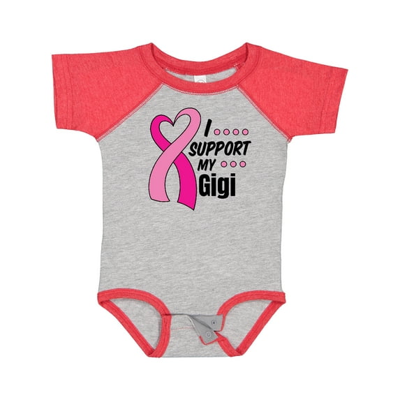 Inktastic Breast Cancer Awareness I Support My Gigi with Pink Ribbon Boys or Girls Baby Bodysuit