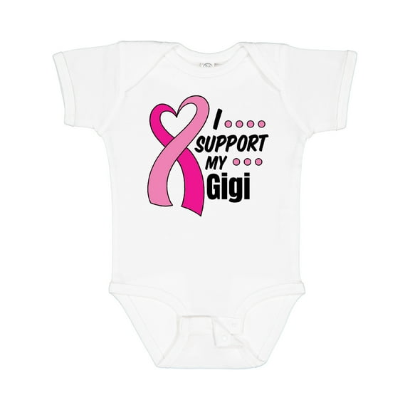 Inktastic Breast Cancer Awareness I Support My Gigi with Pink Ribbon Boys or Girls Baby Bodysuit