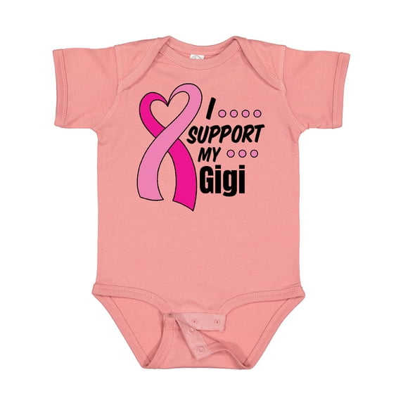 Inktastic Breast Cancer Awareness I Support My Gigi with Pink Ribbon Boys or Girls Baby Bodysuit