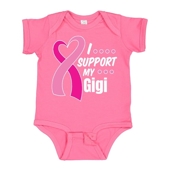 Inktastic Breast Cancer Awareness I Support My Gigi with Pink Ribbon Boys or Girls Baby Bodysuit
