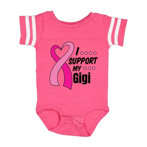 Inktastic Breast Cancer Awareness I Support My Gigi with Pink Ribbon Boys or Girls Baby Bodysuit