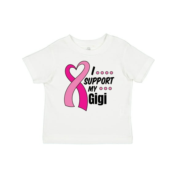 Inktastic Breast Cancer Awareness I Support My Gigi with Pink Ribbon Boys or Girls Baby T-Shirt