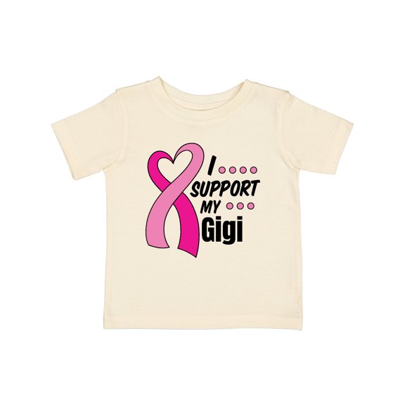 Inktastic Breast Cancer Awareness I Support My Gigi with Pink Ribbon Boys or Girls Baby T-Shirt