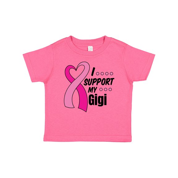 Inktastic Breast Cancer Awareness I Support My Gigi with Pink Ribbon Boys or Girls Baby T-Shirt